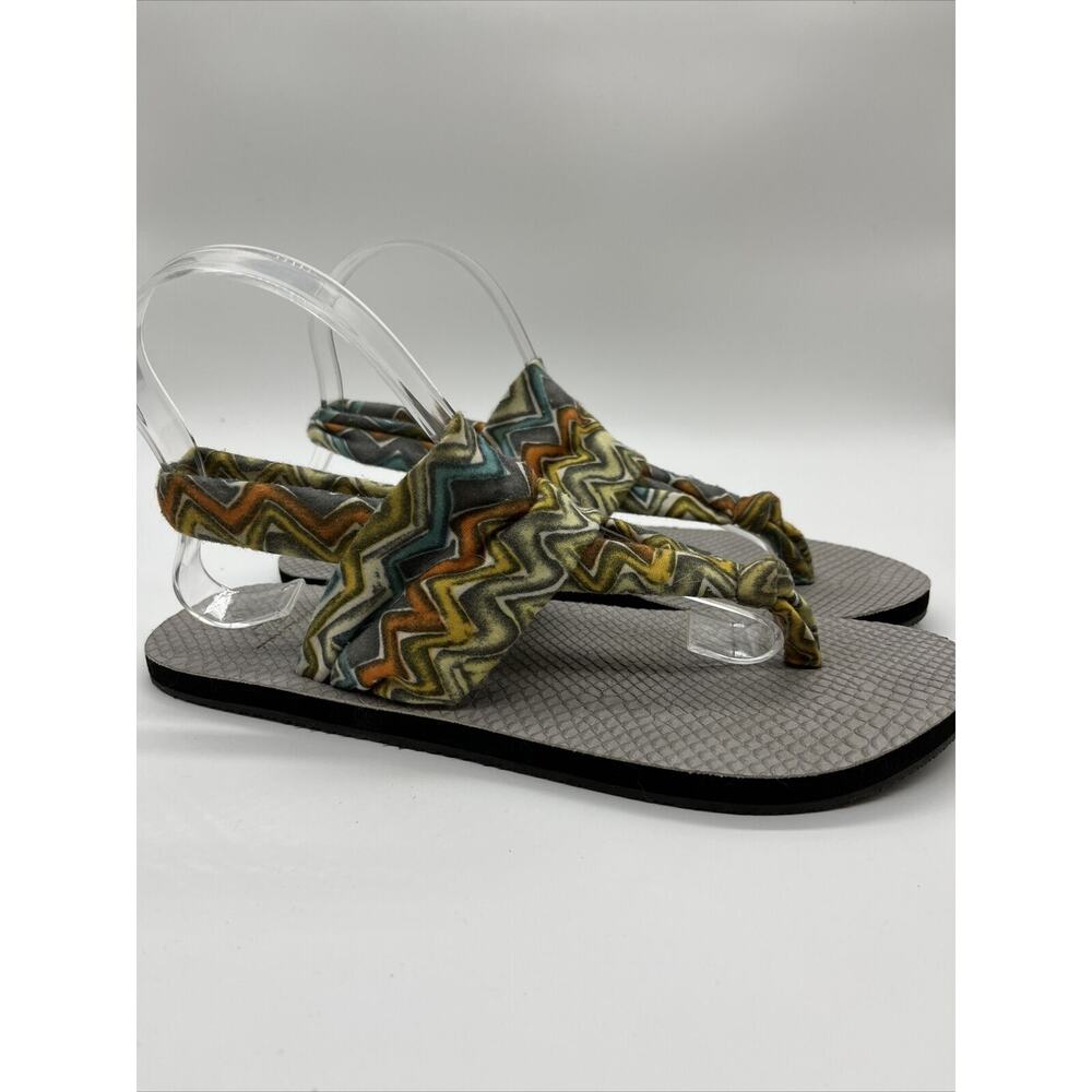 Amanda Blu Sling Back Strap Aztec Sandals Multi Pattern Comfortable Size 9